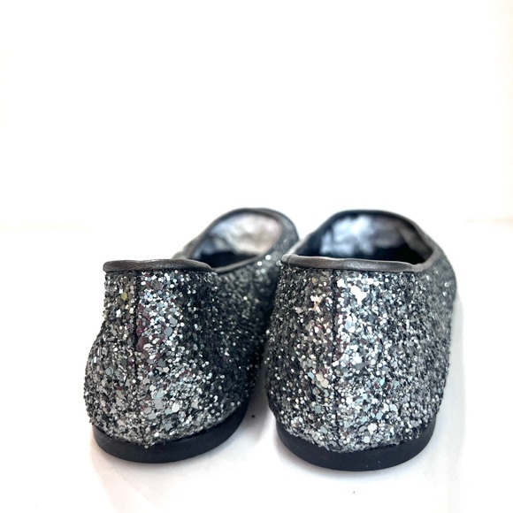 GIUSEPPE ZANOTTI GREY GLITTER CAP TOE BALLET FLATS - Picture 5 of 6
